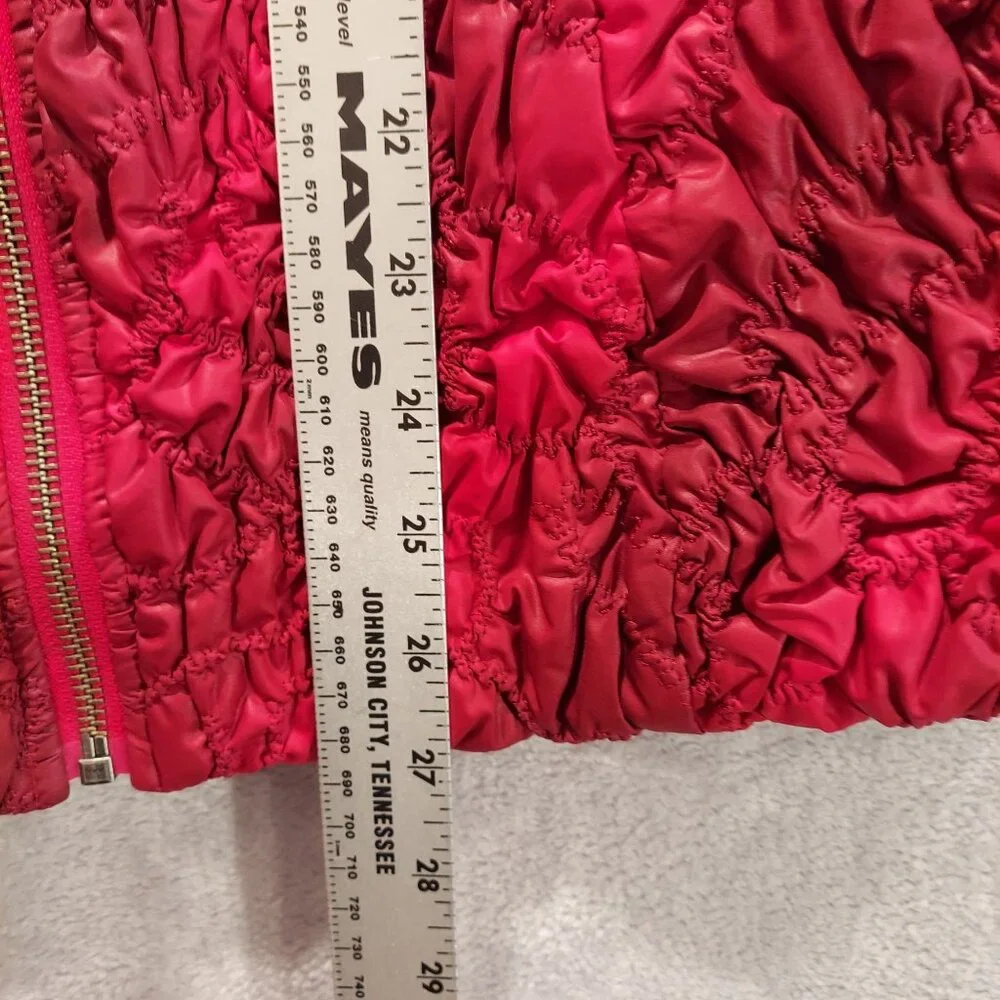 Christopher & Banks Womens L Vest Red Maroon ruched textured Colorful Bold warm - Picture 4 of 14